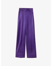 JOSEPH - Dijon Wide-Leg Satin Trousers - Lyst