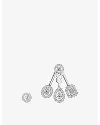 Messika - My Twin Trio Asymetric 18Ct- And 0.59Ct Diamond Earrings - Lyst