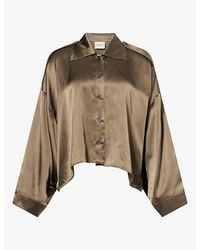 KHAITE - Bodine Pointed-Collar Silk Shirt - Lyst