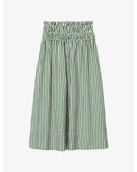 AllSaints - Kali Stripe-Print Cotton Maxi Skirt - Lyst