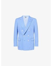 Tom Ford - Double-Breasted Peak-Lapel Silk Blazer - Lyst