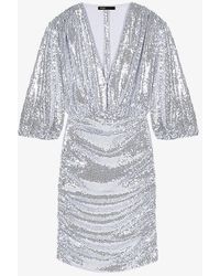 Maje - Sequin-embellished Stretch-woven Mini Dress - Lyst