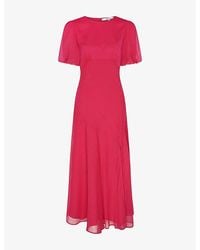 OMNES - Nola Round-Neck Puff-Sleeve Woven Maxi Dress - Lyst
