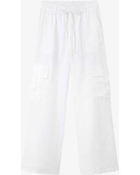 The White Company - The Company Utility Wide-leg Mid-rise Linen Trousers - Lyst