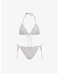 Hunza G - Gina Crinkled-texture Bikini Set - Lyst