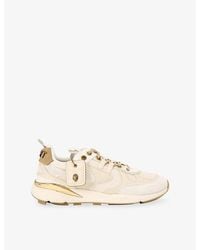 Kurt Geiger - Kurt Runner Suede And Raffia Trainers - Lyst