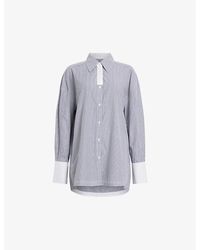 AllSaints - Karina Relaxed-fit Stripe Organic-cotton Shirt - Lyst