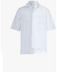 Lanvin - Asymmetric-hem Striped Regular-fit Cotton Shirt - Lyst