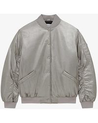 IRO - Morel Ribbed-collar Relaxed-fit Leather Bomber Jacket - Lyst