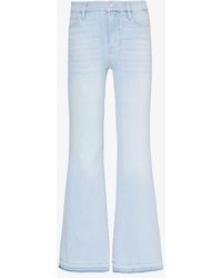 FRAME - Flare Fray Side-slit High-rise Straight-leg Stretch-denim Blend Jeans - Lyst