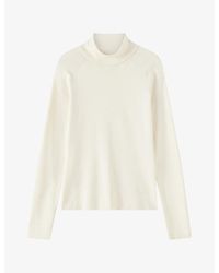 JOSEPH - Lola High-Neck Long-Sleeve Silk Top - Lyst