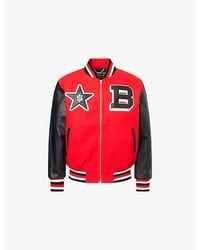 BBCICECREAM - Varsity Leather-Sleeves Woven Jacket - Lyst