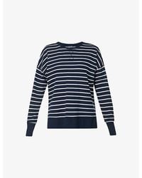 Sweaty Betty - After Class Longline Striped Cotton-Blend Jumper - Lyst