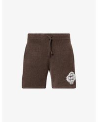 The Couture Club - Fluffy Emblem Relaxed-Fit Knitted Shorts - Lyst