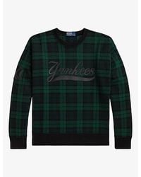 Polo Ralph Lauren - X Yankees Logo-Embroidered Tartan Cotton-Blend Jumper - Lyst