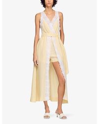 Sandro Lace Trim Maxi Dress in White | Lyst UK