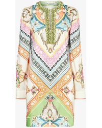 Mary Katrantzou - Cornicing Mataro Abstract-pattern Woven Midi Dress - Lyst