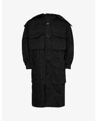Simone Rocha - Bow-pattern Relaxed-fit Cotton-twill Coat - Lyst