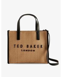 Ted Baker - Paolina Logo-embroidered Small Raffia Icon Bag - Lyst