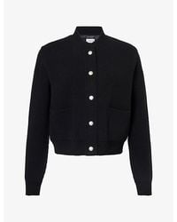 Moncler - Contrast Padded Wool And Cashmere-Blend Cardigan - Lyst