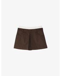 Sandro - Tie-Waist Side-Pocket Cotton-Blend Skort - Lyst