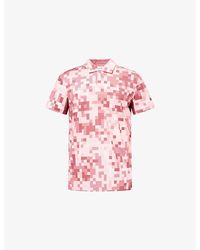 J.Lindeberg - Dario Masters Graphic-Print Woven Polo Shirt - Lyst