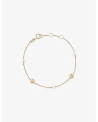 Astley Clarke - Luna 14Ct- 0.062Ct Lab-Grown Diamond And Freshwater Pearl Bracelet - Lyst