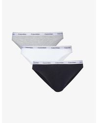 Calvin Klein - Modern Branded-Waistband Pack Of Three Stretch-Cotton Briefs - Lyst