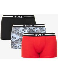 BOSS - Pack Of Three Logo-embroidered Stretch-cotton Trunks Xx - Lyst