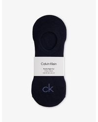 Calvin Klein - High-Cut Stretch-Cotton No-Show Socks - Lyst