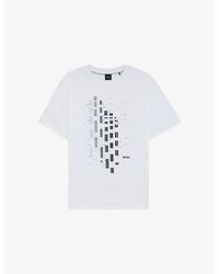 BOSS - Graphic-Print Short-Sleeve Stretch-Cotton T-Shirt - Lyst