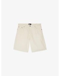 The Kooples - Straight-Leg Branded-Patch Denim Shorts - Lyst