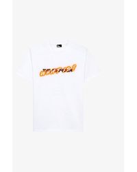 The Kooples - What Is? Brand-Print Cotton-Jersey T-Shirt - Lyst