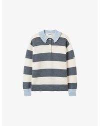 Claudie Pierlot - Striped Frill-Collar Knitted Jumper - Lyst