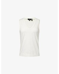 Theory - Slim V-Neck Merino Wool Tank Top - Lyst
