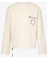 Honor The Gift - Crewneck Zip-pocket Cotton-jersey Sweatshirt X - Lyst