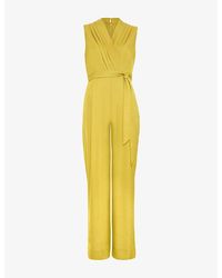 Phase Eight - Petite Taylor Wrap Satin-Twill Jumpsuit - Lyst
