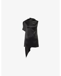 Bottega Veneta - Draped Sleeveless Silk Top - Lyst
