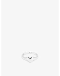 Astrid & Miyu - Heart 18Ct-Plated Sterling- Signet Ring - Lyst