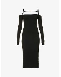 Jacquemus - La Robe Sierra Square-Neck Knitted Midi Dress - Lyst