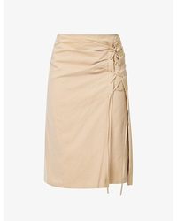 Dries Van Noten - Laced-panel High-rise Cotton Midi Skirt - Lyst