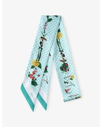 Mulberry - River Side Floral-Print Skinny Woven Scarf - Lyst