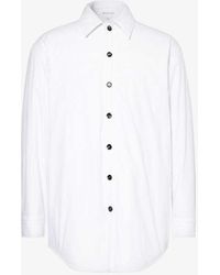 Bottega Veneta - Poplin Brand-patch Regular-fit Cotton Shirt - Lyst