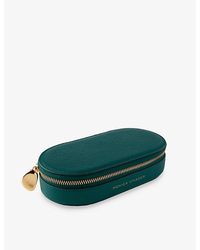 Monica Vinader Monogram Oval Leather Jewelry Box - Green