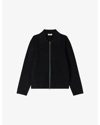 Sandro - Zipped Regular-Fit Stretch-Knit Cardigan - Lyst