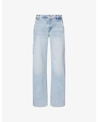 7 For All Mankind - Lotta Wide-Leg Stretch Denim Jeans - Lyst