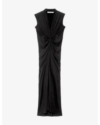 AllSaints - Dariya V-Neck Wool-Blend Maxi Dress - Lyst