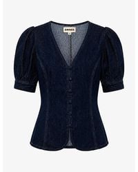 OMNES - Paighton Cotton Denim Blouse - Lyst