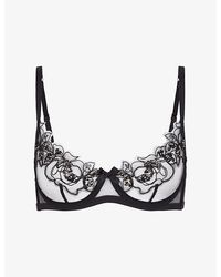 Agent Provocateur - Lindie Embroidered Underwired Mesh Bra - Lyst