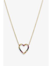Roxanne First - Heart 14ct Yellow-gold And 0.13ct Rainbow-sapphire Necklace - Lyst